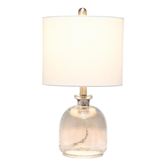 Elegant Designs Textured Glass Table Lamp, White