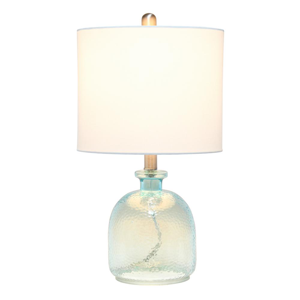 Elegant Designs Textured Glass Table Lamp, Clear Blue