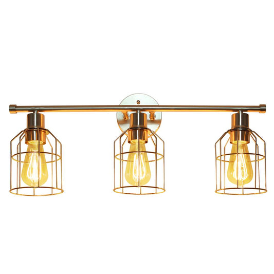 Elegant Designs 3 Light Cage Vanity Light, Brushed Nickel