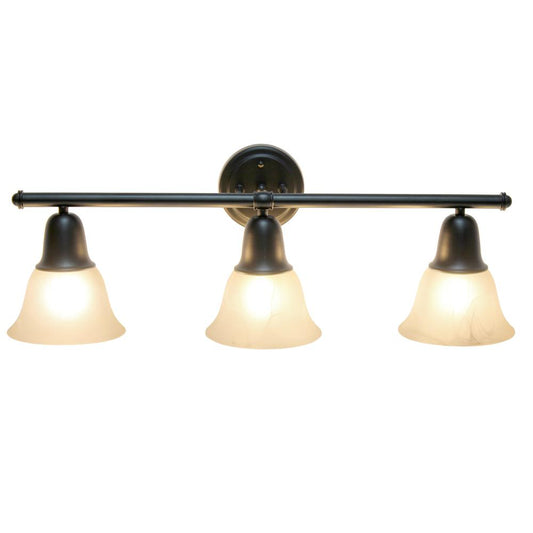 26.5" 3 Light Straight Metal Bar Wall Vanity Fixture, Black