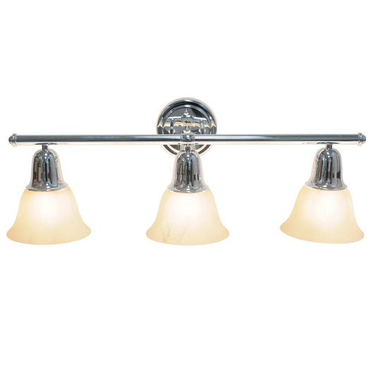 26.5" 3 Light Straight Metal Bar Wall Vanity Fixture, Chrome