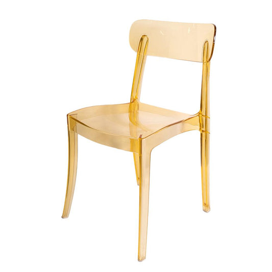 Grace Polycarbonate Dining Chair - Mid Century Modern - Stackable - Translucent Gold ( set of 4)