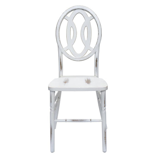 Veronique Series Number 8 (Octave) Elmwood Dining Chair - Stackable - White Wash - Semi Gloss ( Set of 2)