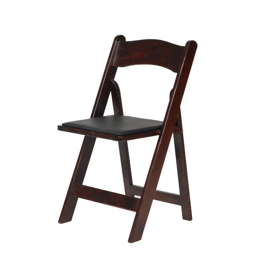 Commerical Seating Products American Padded Folding Chairs in Red Mahogany