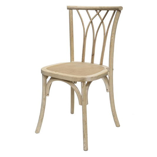 Talulla- X02 style solid seat - stackable - dining chair -ELMwood- Raw( Set of 2)