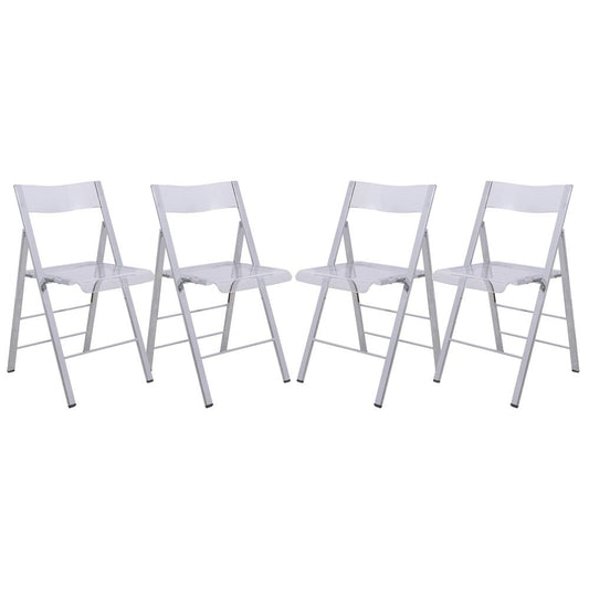 LeisureMod Menno Modern Acrylic Folding Chair, Set of 4 MF15CL4