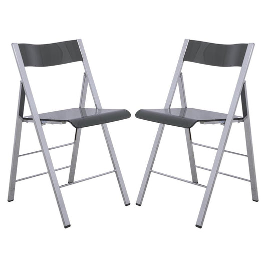 LeisureMod Menno Modern Acrylic Folding Chair, Set of 2 MF15TBL2