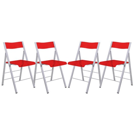 LeisureMod Menno Modern Acrylic Folding Chair, Set of 4 MF15TR4