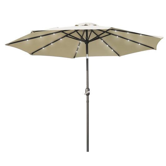 9' Outdoor Patio Tilt Market Umbrella with Solar LED Lights