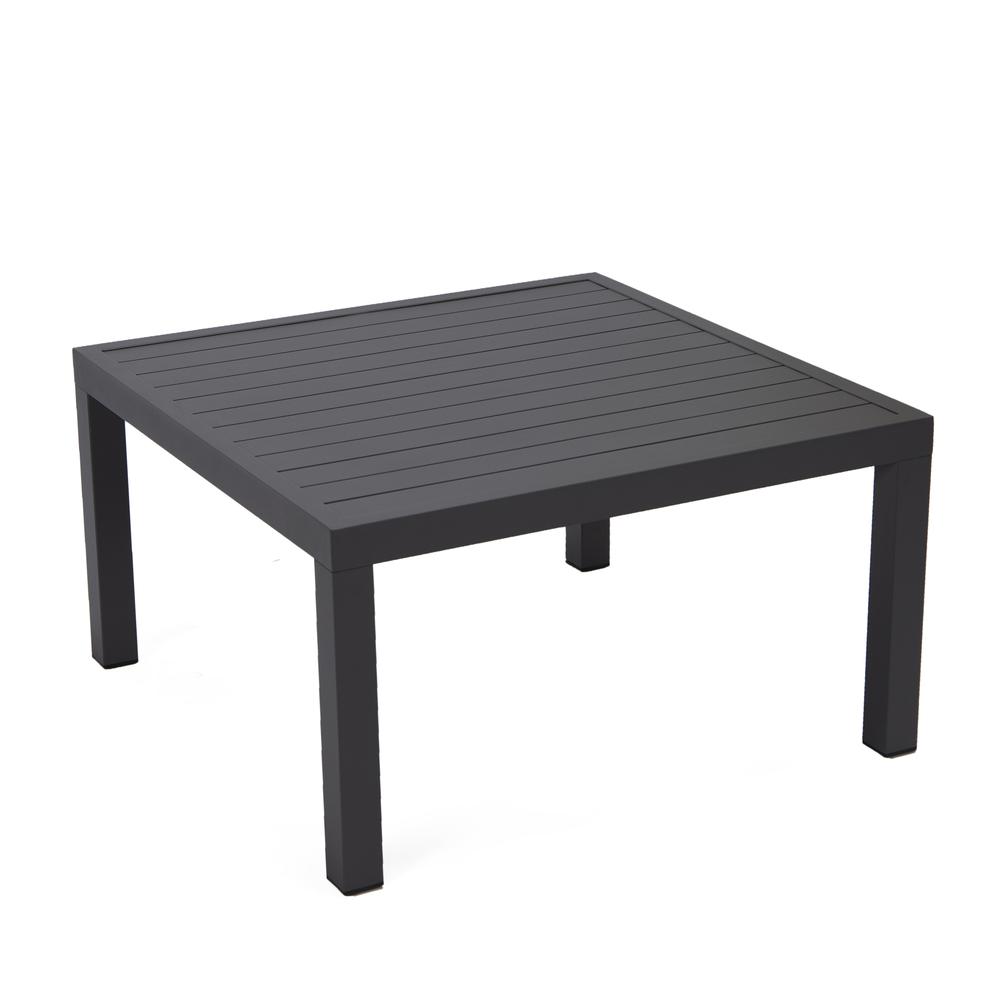 LeisureMod Hamilton Modern Outdoor Patio Aluminum Coffee Table