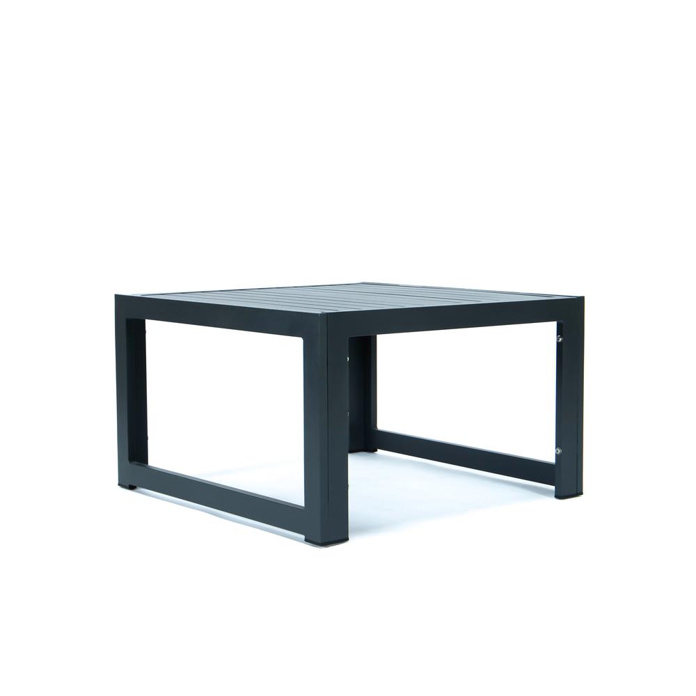 LeisureMod Chelsea Patio Coffee Table With Black Aluminum CT30BL