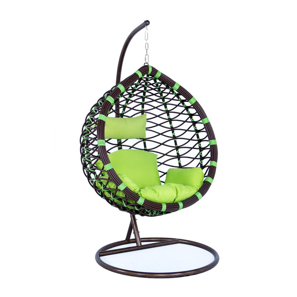 LeisureMod Wicker Hanging Egg Swing Chair Indoor Outdoor Use ESC42G