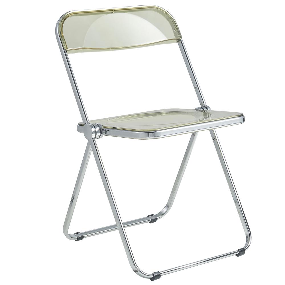 LeisureMod Lawrence Acrylic Folding Chair With Metal Frame LF19A