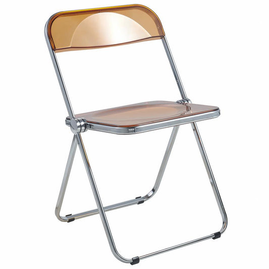 LeisureMod Lawrence Acrylic Folding Chair With Metal Frame LF19OR