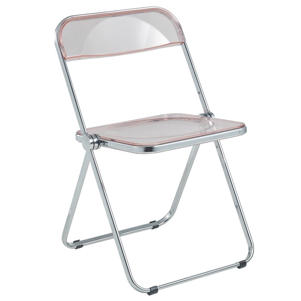 LeisureMod Lawrence Acrylic Folding Chair With Metal Frame LF19PK