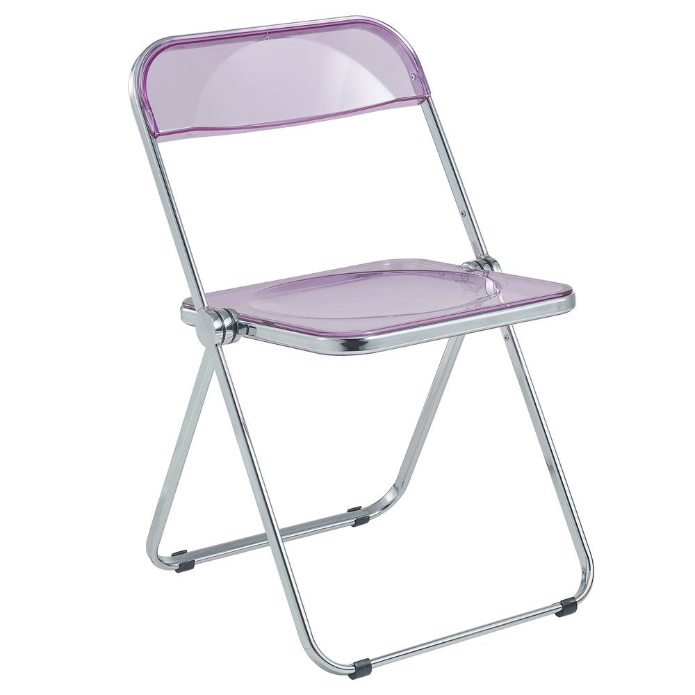 LeisureMod Lawrence Acrylic Folding Chair With Metal Frame LF19PU