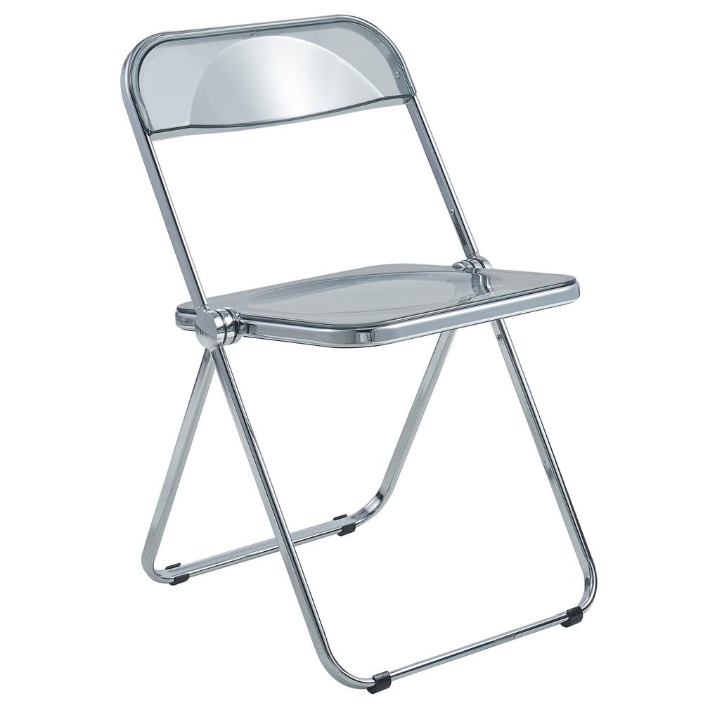 LeisureMod Lawrence Acrylic Folding Chair With Metal Frame LF19TBL