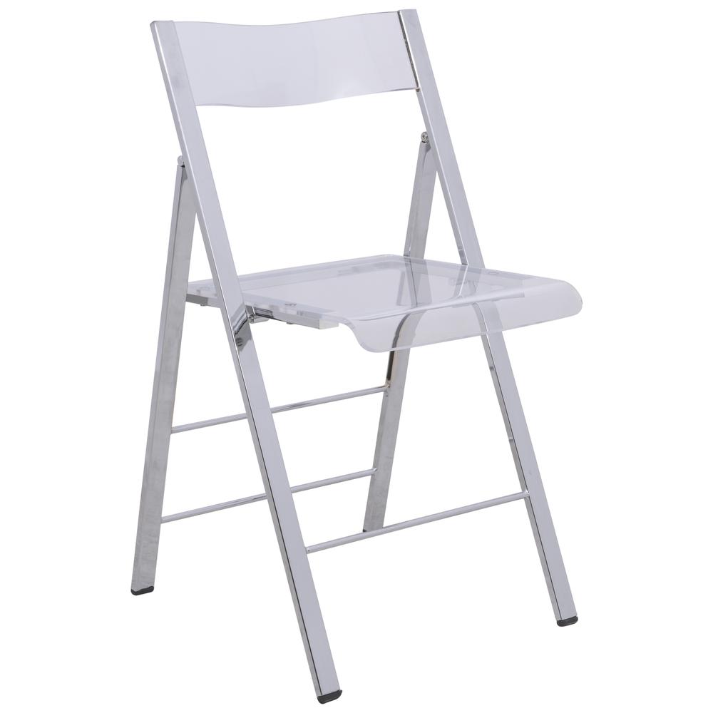 LeisureMod Menno Modern Acrylic Folding Chair MF15CL