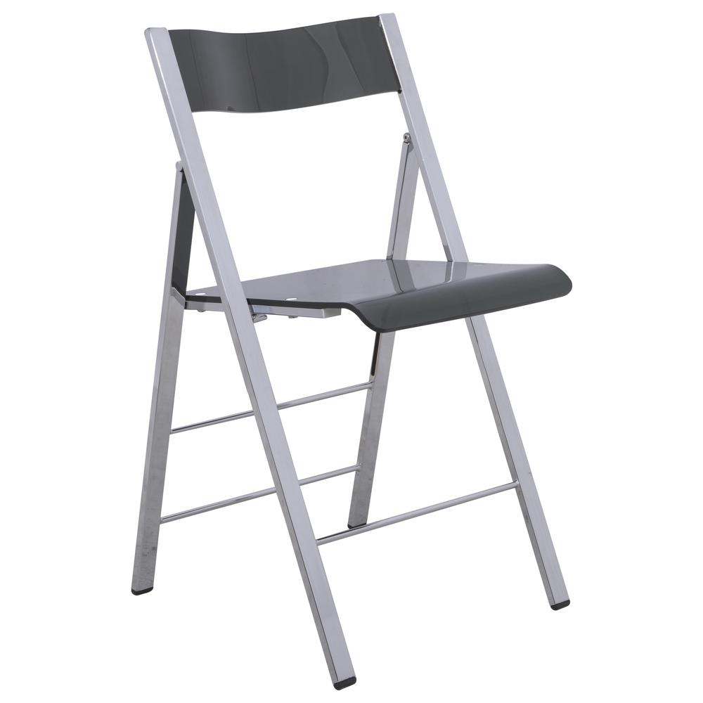 LeisureMod Menno Modern Acrylic Folding Chair MF15TBL