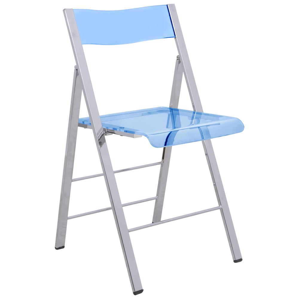 LeisureMod Menno Modern Acrylic Folding Chair MF15TBU