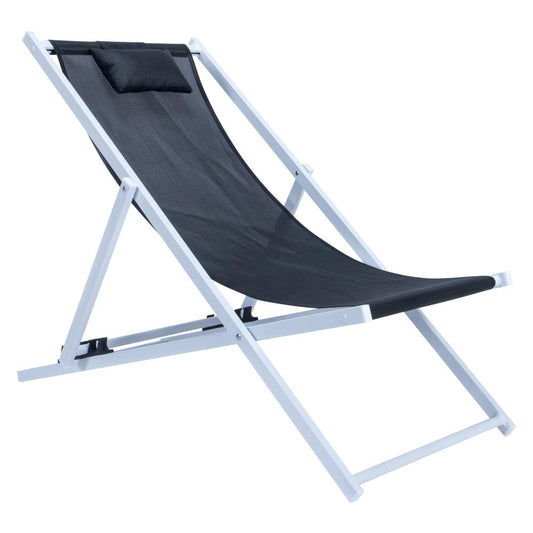 LeisureMod Sunset Outdoor Sling Lounge Chair With Headrest SLC22BL