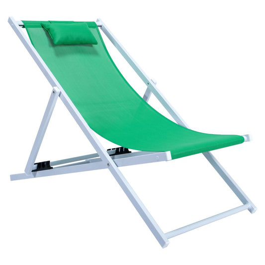 LeisureMod Sunset Outdoor Sling Lounge Chair With Headrest SLC22G