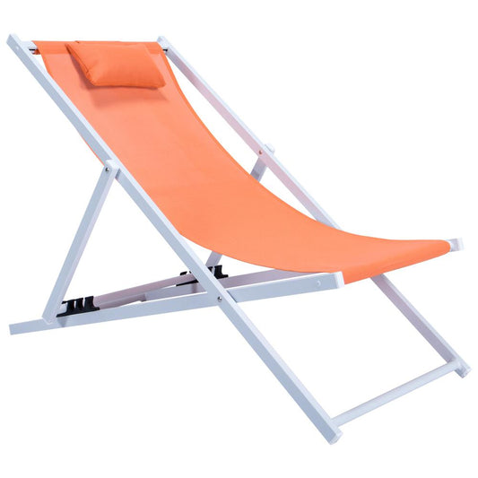 LeisureMod Sunset Outdoor Sling Lounge Chair With Headrest SLC22OR