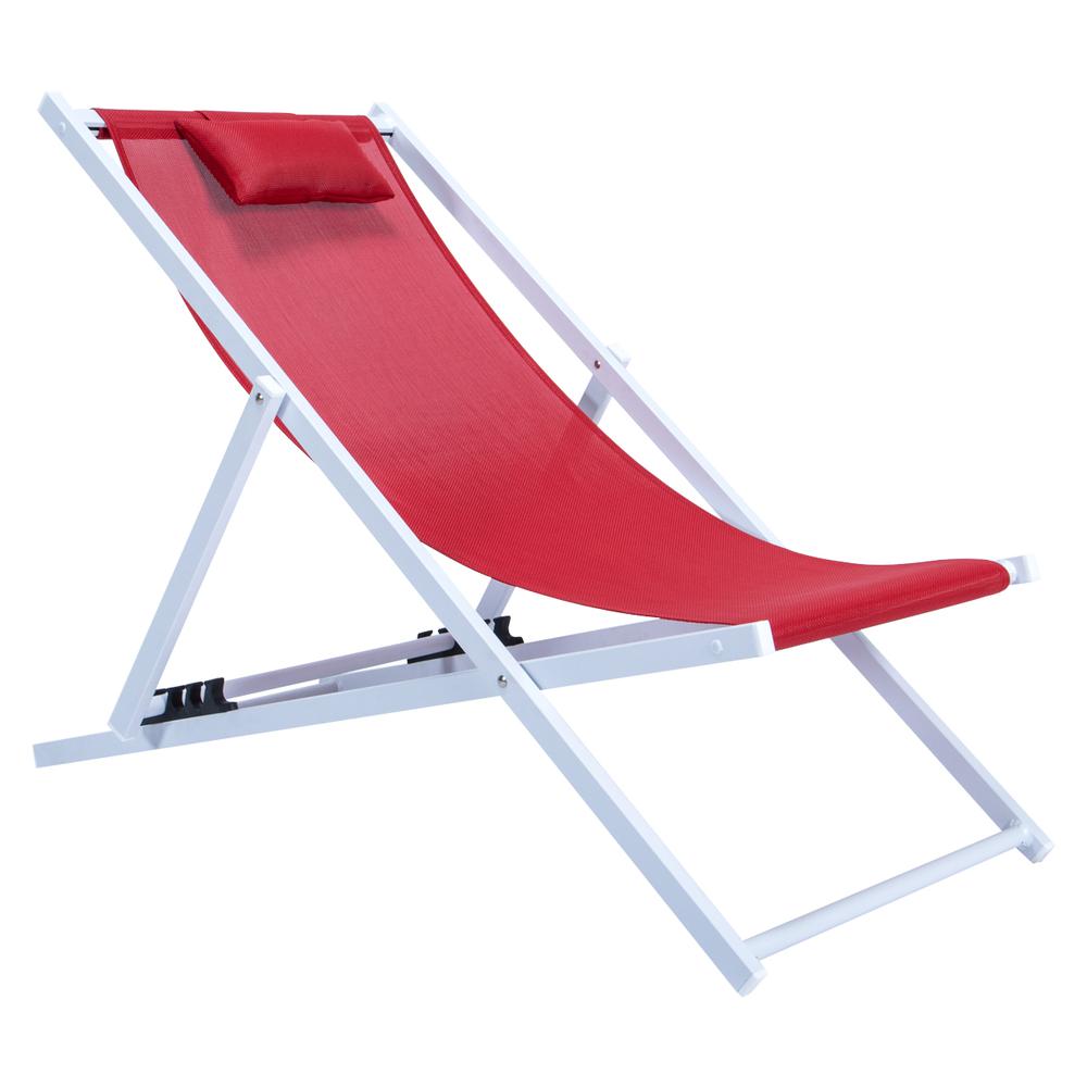 LeisureMod Sunset Outoor Sling Lounge Chair With Headrest SLC22R