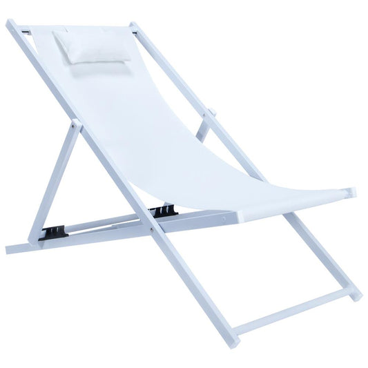 LeisureMod Sunset Outoor Sling Lounge Chair With Headrest SLC22W