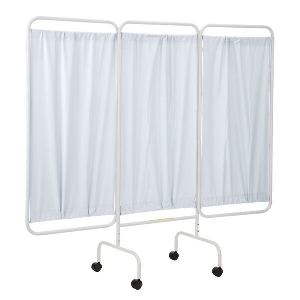 Three Panel Mobile Privacy Screen, White Panels