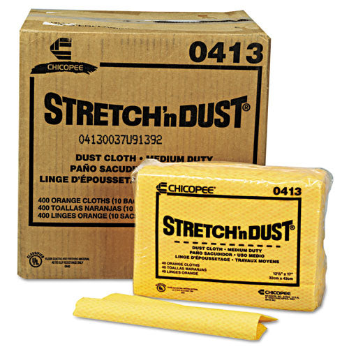 Stretch 'n Dust Cloths, 12.6 x 17, Yellow, 40/Pack, 10 Packs/Carton