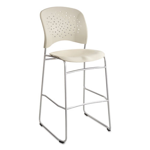 R√™ve Series Bistro Chair, Molded Plastic Back/Seat, Steel Frame, Latte