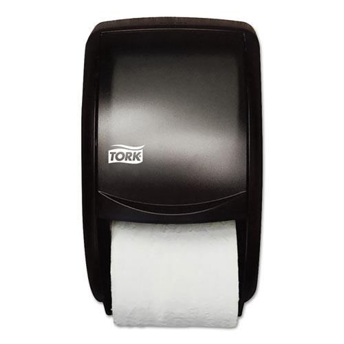 Twin Standard Roll Bath Tissue Dispenser, Plastic, 7.5" x 7" x 12.7", Smoke