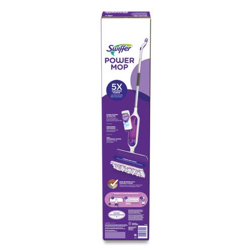 PowerMop Starter Kit, 15.4 x 5.3 White/Purple Cloth Head, 26" Silver Aluminum Handle