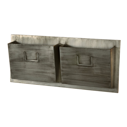 Industrial Metal Two Slot Mailbox - Horizontal