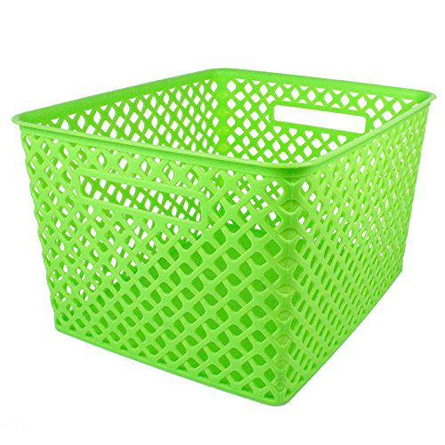 Woven Basket, Large, Lime, Pack of 2