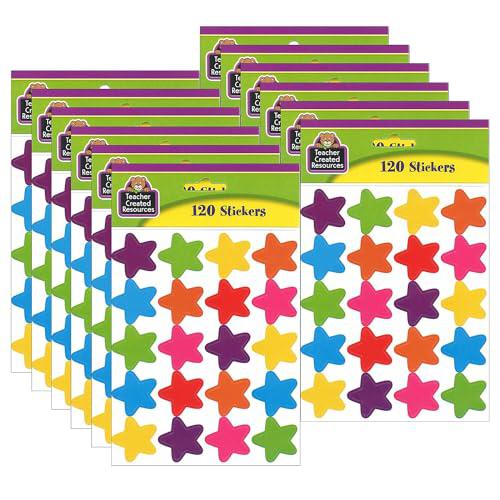 Bright Stars Stickers (die cut star shape), 120 Per Pack, 12 Packs