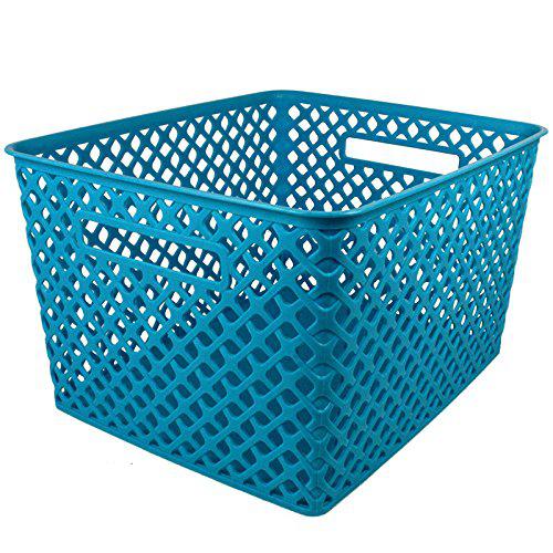 Woven Basket, Large, Turquoise, Pack of 2