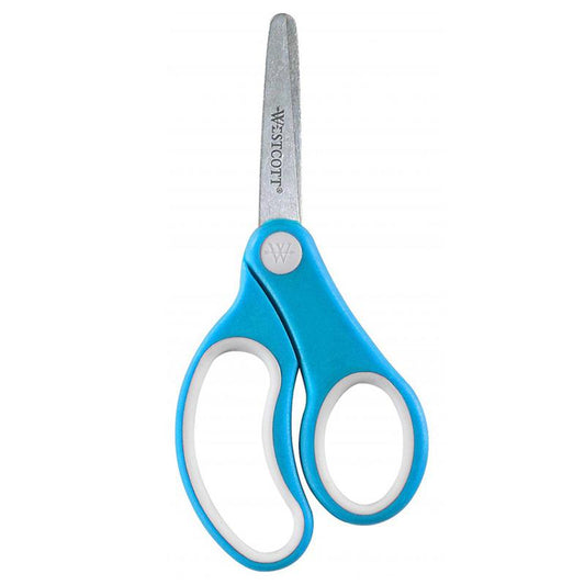 Soft Handle 5" Kids Scissors, Blunt, Assorted Colors Pack of 12