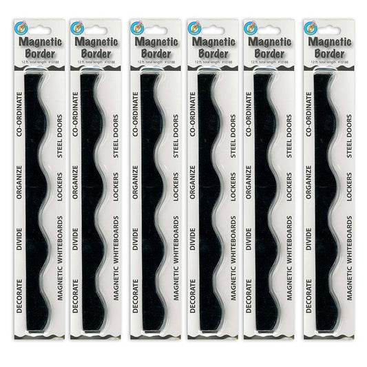 Magnetic Border, Black, 12 Feet Per Pack, 6 Packs