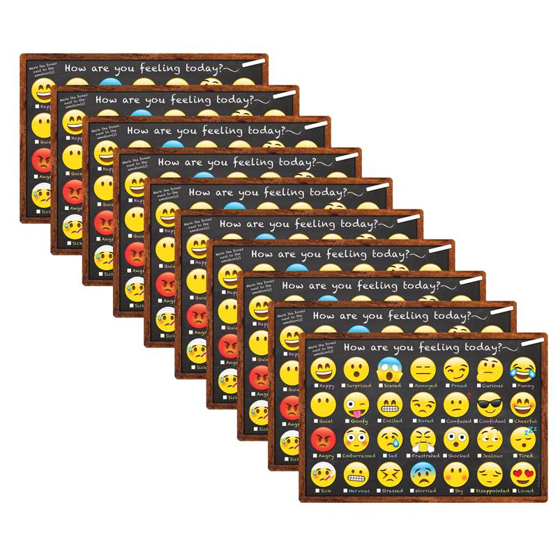 Smart Poly Chart, 13" x 19", Emotions Icon How Are You Feeling, Pack of 10