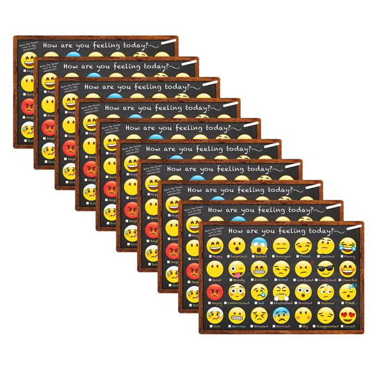 Smart Poly Chart, 13" x 19", Emotions Icon How Are You Feeling, Pack of 10