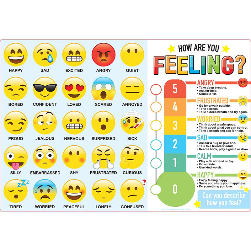 Placemat Studio Smart Poly How Are You Feeling Learning Placemat, Pack of 10