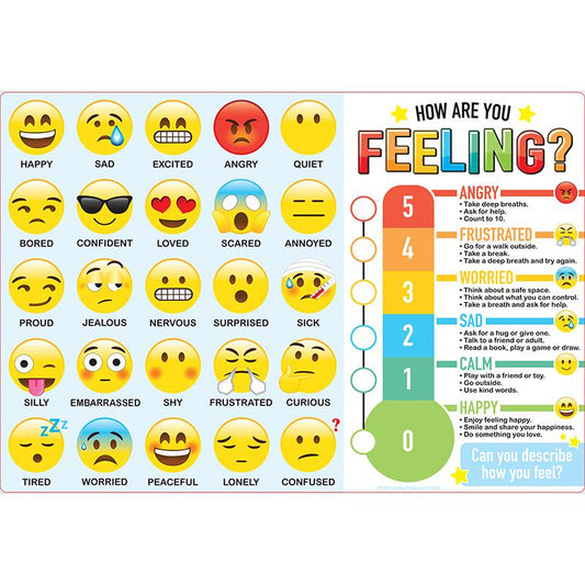 Placemat Studio Smart Poly How Are You Feeling Learning Placemat, Pack of 10