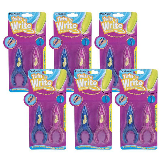 Twist 'n Write Pencils, 2 Per Pack, 6 Packs