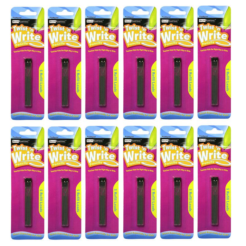 Twist 'n Write Pencil Lead Refills, 5 Per Pack, 12 Packs