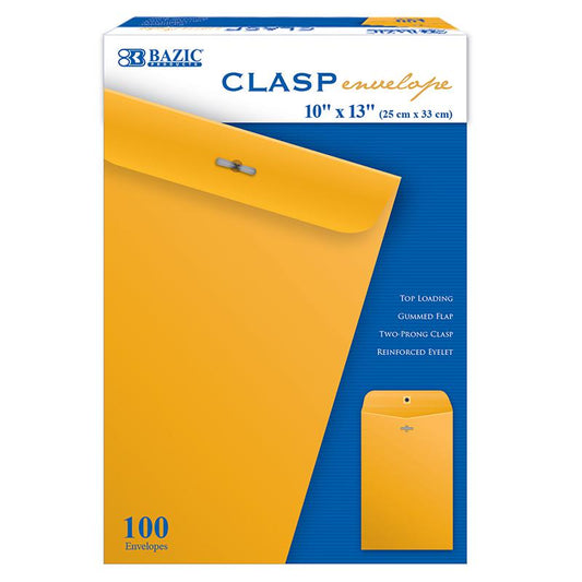 Clasp Envelopes, 10" x 13", Pack of 100