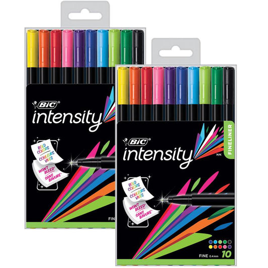 Intensity Fineliner Marker Pen, Fine Point (0.4mm), 10 Per Pack, 2 Packs