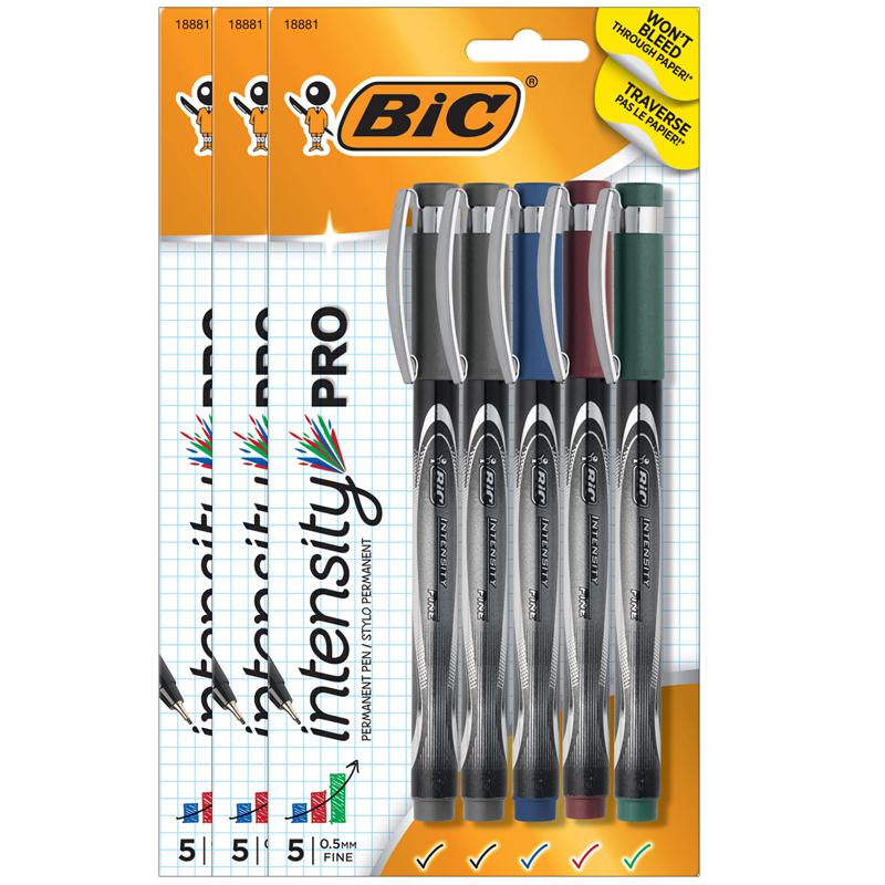 Intensity Pro Marker Pen, Fine Point (0.5mm), 5 Per Pack, 3 Packs