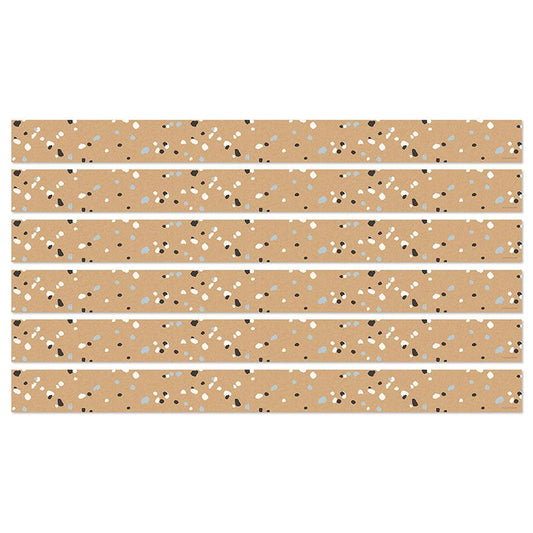 We Belong Speckled Kraft Paper Straight Borders Per Pack 36 Ft Per Pack, 6 Packs